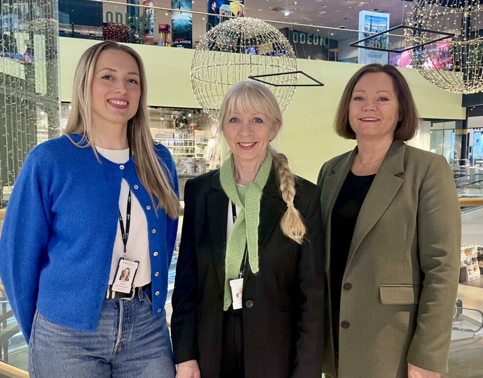 Markedskoordinator Renate Havnen, senterleder Anne Mari Rødal Kleppe og markedskoordinator Sølvi Arntsen