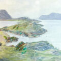 I si tid (1923) laga tegnelærer Knud Ekroll ei klassisk tegning av Ålesund sett fra Aksla. Vi ha tillatt oss å ta vekk de få husa som var på den tegninga (maleriet) for å vise hvor tynt befolka landskapet var, lenge før Ålesund kom til.
