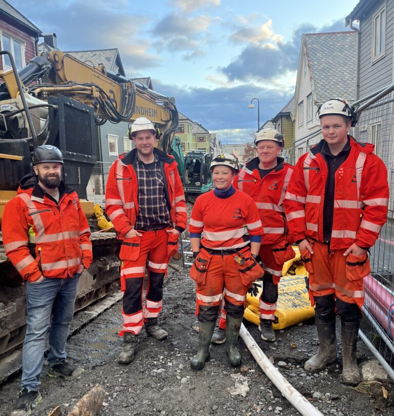 F.v.: Prosjektleder Stig Erik Berg, Karl Oskar Johansen, Eline Midthjell, Arne Stensvik, Johan Hole. (Foto: Anne S. B. Trandal)